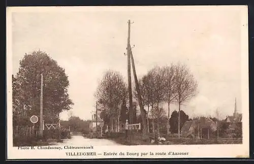 AK Villedomer, Entrée du Bourg par la route d`auzouer