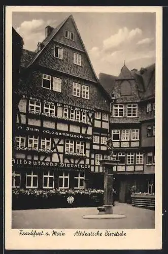 AK Alt-Frankfurt, Gasthaus zum Rosenbusch, Garküchenplatz 11-13