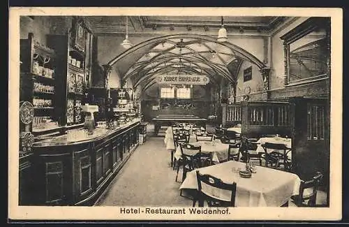 AK Köln a. Rhein, Hotel und Restaurant Weidenhof, Grosse Budengasse 3