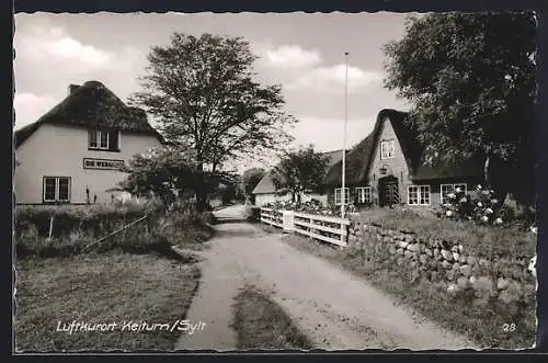 AK Keitum /Sylt, Strassenpartie mit Häusern