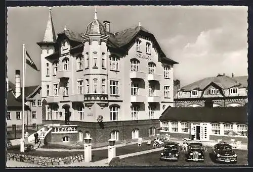 AK Westerland /Sylt, Strandhotel Monbijou aus der Vogelschau