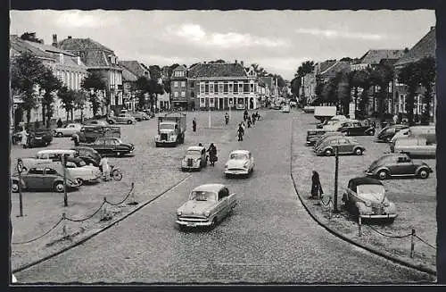 AK Aurich /Ostfr., Markt aus der Vogelschau