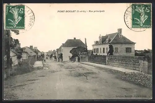 AK Port-Boulet, Rue principale, Blick in die Strasse