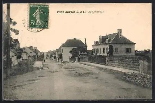 AK Port-Boulet, Rue principale, Blick in die Strasse