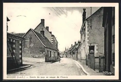 AK Reugny /I.-et-L., Entrée du pays en venant de Chancey