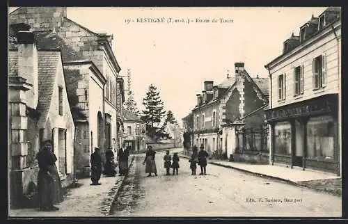 AK Restigné /I.-et-L., Route de Tours