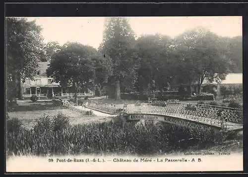 AK Pont-de-Ruan /I.-et-L., Chateau de Méré, La Passerelle