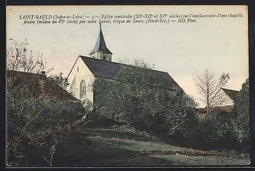 AK Saint-Bauld /I.-et-L., Eglise construite sur l`emplacement d`une chapelle