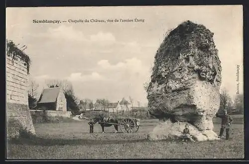 AK Semblancay, Chapelle du Chateau, vue de l'ancien Étang