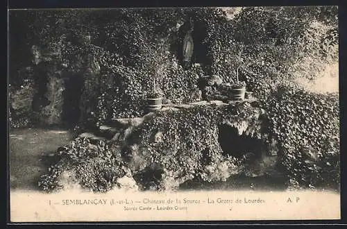 AK Semblancay /I.-et-L., Chateau de la Source, La Grotte de Lourdes