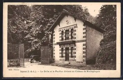 AK Sepmes /I.-et-L., La Grille et le Pavillon d`entrée du Chateau de Rocheploquin