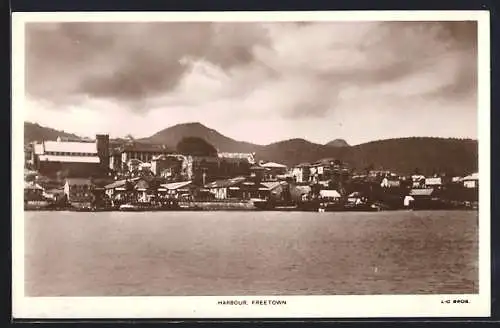 AK Freetown, Harbour, Blick zum Hafen