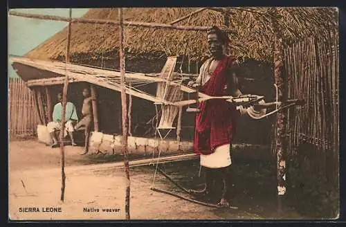 AK Sierra Leone, Native weaver, Teppichweber bei der Arbeit