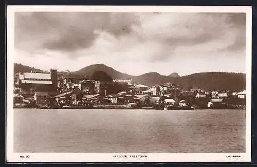 AK Freetown, Harbour, Blick zum Hafen