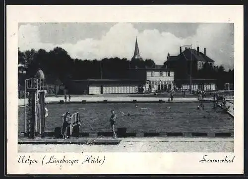 AK Uelzen /Lüneburger Heide, Badegäste im Sommerbad