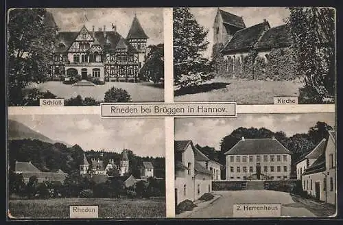 AK Rheden /Brüggen i. Hann., Schloss, 2. Herrenhaus, Ortsansicht