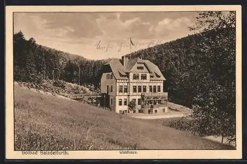 AK Salzdetfurth, Gasthof Waldhaus mit Brücke u. Umgebung aus der Vogelschau