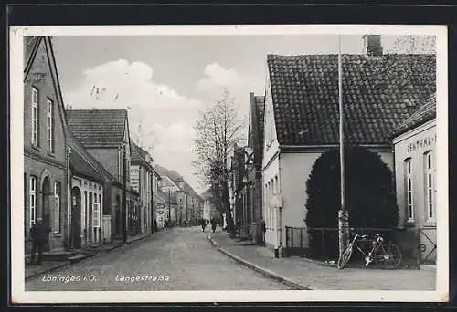 AK Löningen i. O., Langestrasse mit Geschäftshäusern