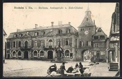 AK Rosheim i. Els., Rathaus, Amtsgericht u. Zieh-Glöckel