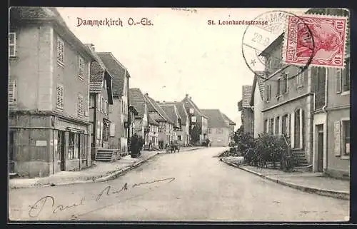 AK Dammerkirch /O.-Els., Partie in der St. Leonhardstrasse