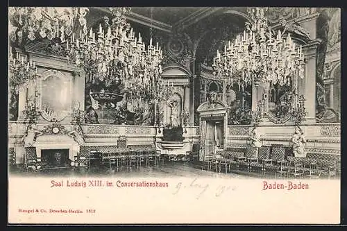 AK Baden-Baden, Conversationshaus, Saal Ludwig XIII.