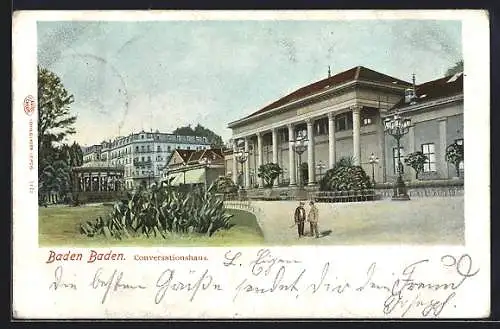 Lithographie Baden-Baden, Ansicht vom Conversationshaus