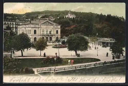 AK Baden-Baden, Eingang i. d. Lichtenthaler Allee mit Theater