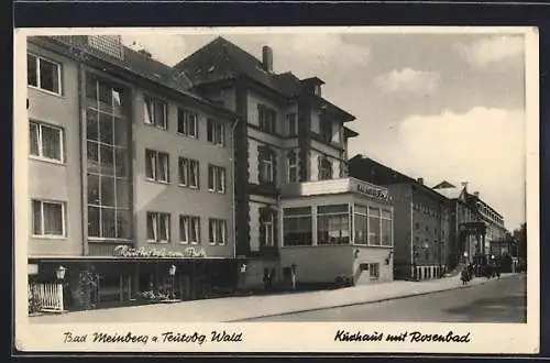 AK Bad Meinberg, /Teutob. Wald, Kurhaus mit Rosenbad und Strasse