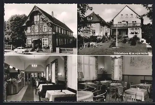 AK Melsungen, Hotel Hessischer Hof, Aussen- und Innenansicht, Inh. Hans Markolf