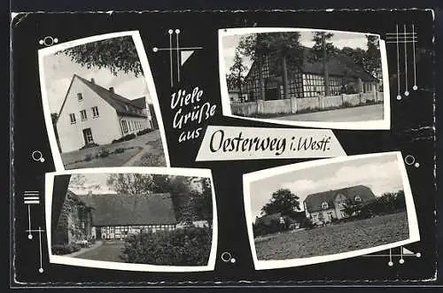 AK Oesterweg i. W., Fachwerkhäuser, Gutshaus