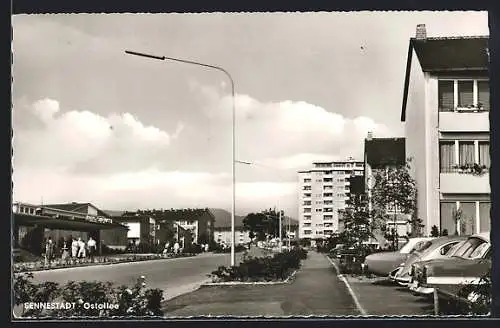 AK Sennestadt, In der Ostallee, Strassenpartie