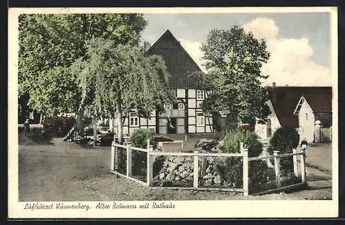 AK Wünnenberg, Alter Brunnen mit Rathaus