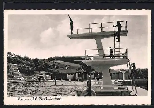 AK Büren i. W., Städt. Freibad, Sprungturm