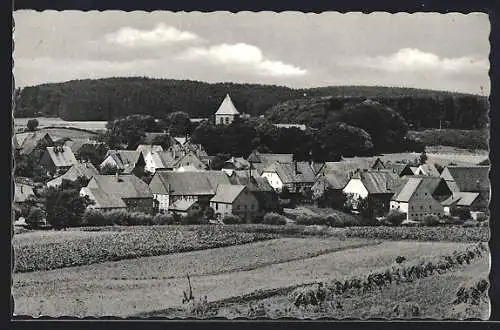 AK Pömbsen /Bad Driburg, Totalansicht mit Feldern