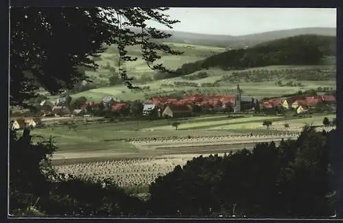 AK Alhausen /Bad Driburg, Gesamtansicht mit Umgebung aus der Vogelschau