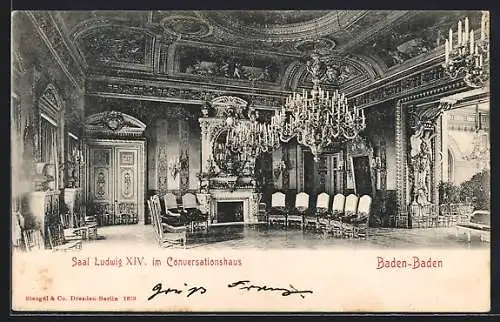 AK Baden-Baden, Conversationshaus, Saal Ludwig XIV.