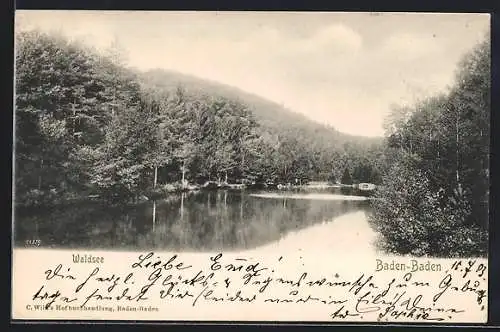 AK Baden-Baden, Partie am Waldsee