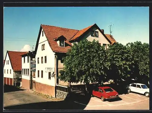 AK Wüstensachsen /Ehrenberg, Gasthof-Pension Zum Adler Fam. Happel