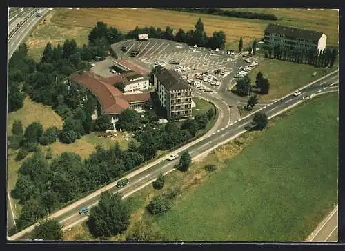 AK Kassel, Hotel und Autobahn Rasthaus, Fliegeraufnahme