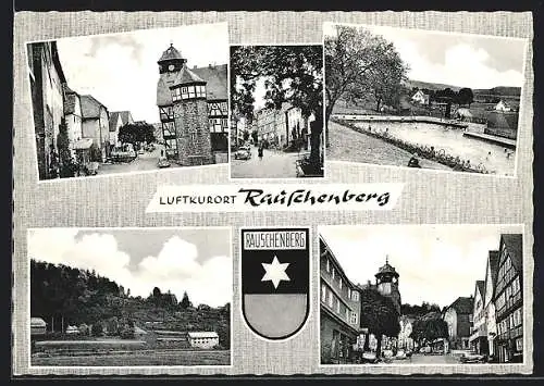 AK Rauschenberg /Kr. Marburg a. L., Schwimmbad, Strassenpartie, Ortspartie