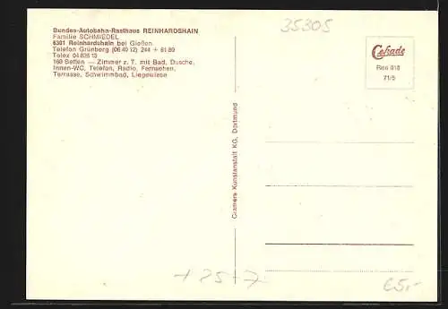 AK Reinhardshain, Bundes-Autobahn-Rasthaus, Vier Motive