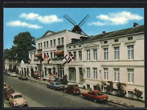 AK Eutin /Holst. Schweiz, Hotel Wittler mit Windmühle