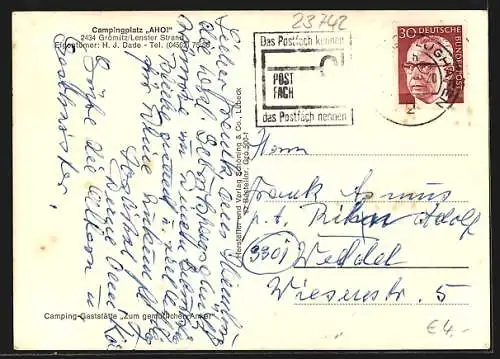 AK Grömitz /Lenster Strand, Campingplatz Ahoi, Gaststätte Zum gemütlichen Anker, Innenansicht