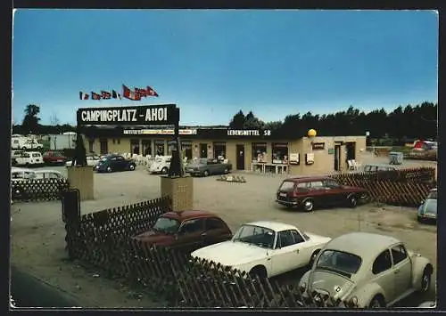 AK Grömitz /Lenster Strand, Campingplatz Ahoi, Gaststätte Zum gemütlichen Anker H. J. Dade