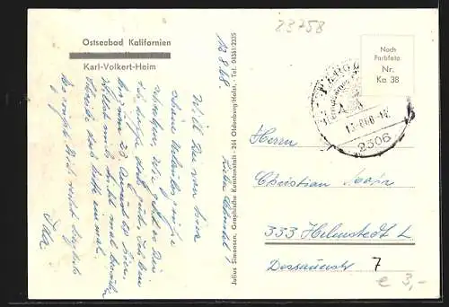 AK Kalifornien, Ostseebad, Karl-Volkert-Heim