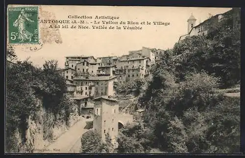 AK Lantosque /A.-M., Vallée de la Vésubie, Le Vallon du Riou et le Village