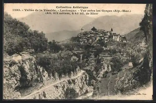 AK Lantosque /Alp.-Mar., Vallée de la Vésubie, Vue entre les Gorges