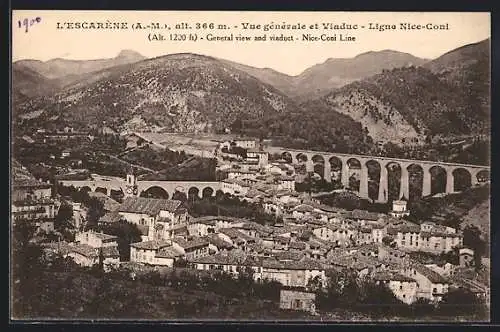 AK L'Escaréne, vue générale et viaduc