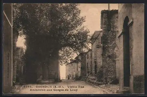 AK Gourdon /A.-M., Vieille Rue, Strassenpartie