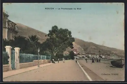 AK Menton, La Promenade du Midi